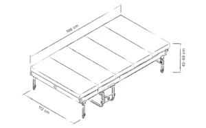 Abmessungen des Campingbettgestells "Schlofe" von travel tiger